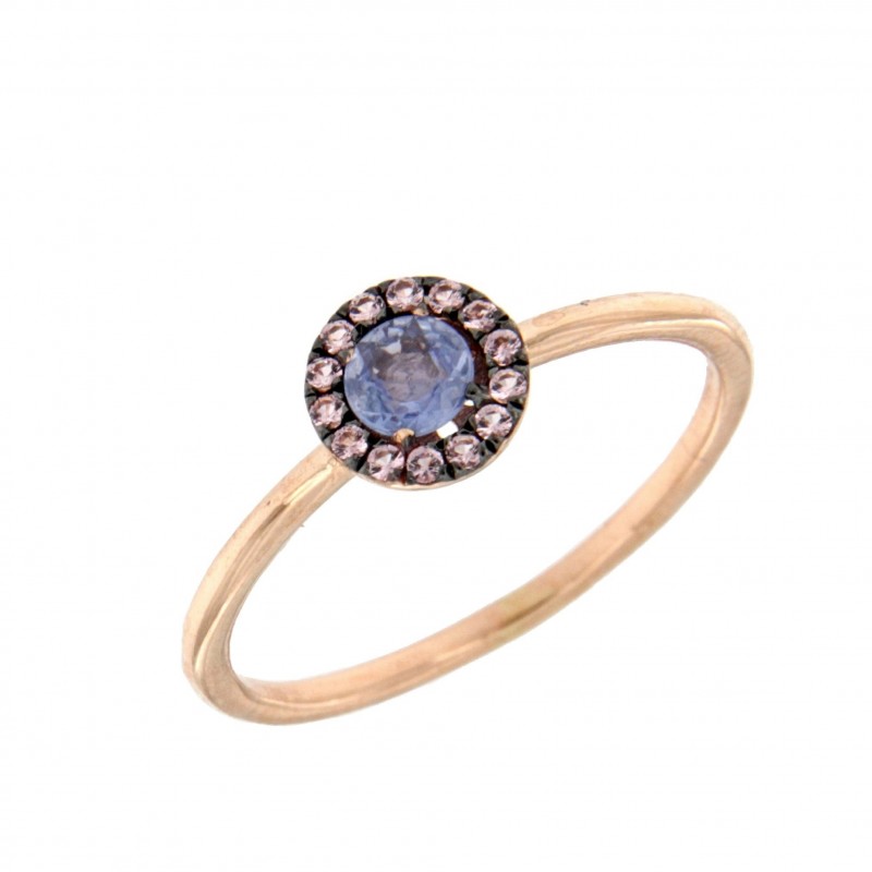 Sortija zafiro espinela rosa