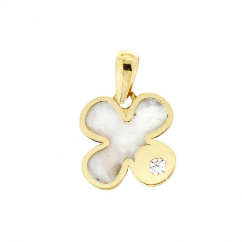 Colgante cuatrebol nacar oro amarillo 18k [60-1211 ]