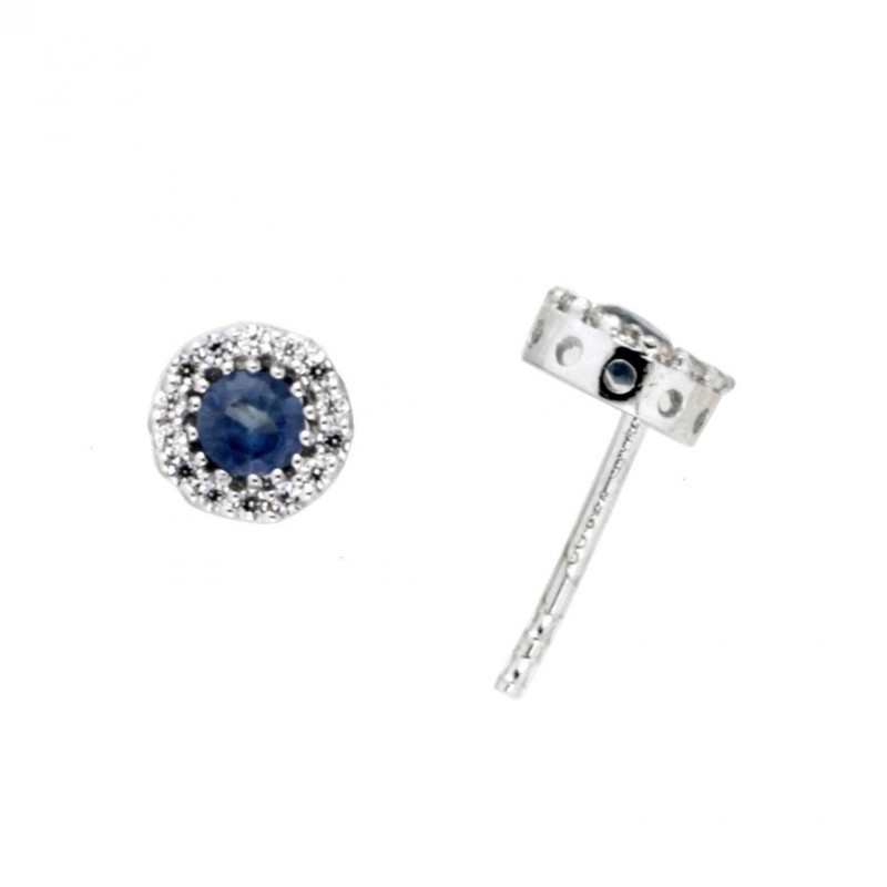 Pendientes zafiro oro blanco 18K [60-1755-1Z-P]
