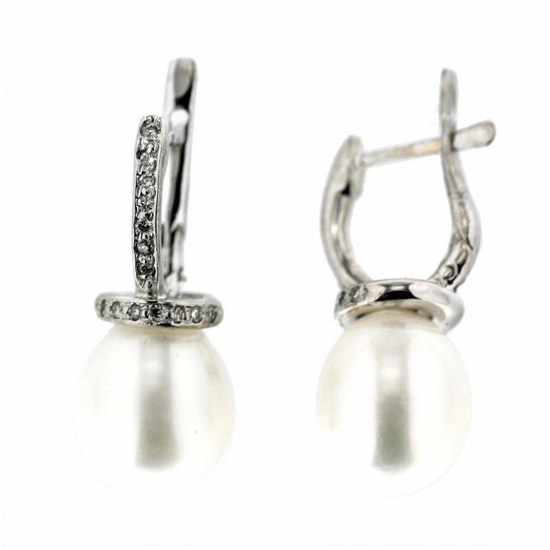 Pendientes diamantes oro blanco 18K [60-2979-P]
