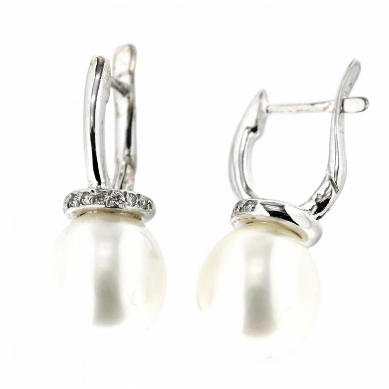 Pendientes diamantes oro blanco 18K [60-3282-P]