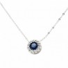 Colgante con cadena oro blanco zafiro