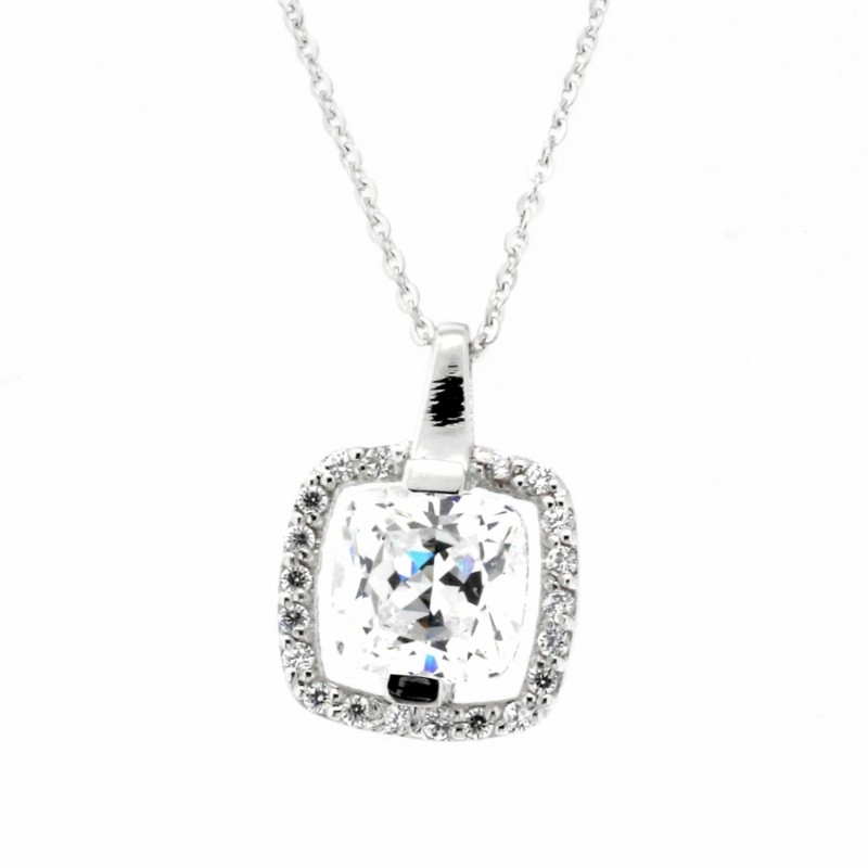 Colgante con cadena oro blanco swaroski 18k [60-588-b ]