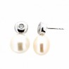 Pendientes diamantes perla oro blanco 18K [62-2155-1-P]