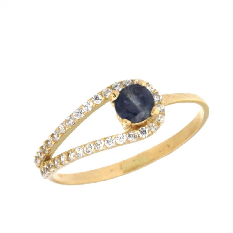 Anillo sortija zafiro oro amarillo, oro 18k [ 64-703-z-s ]