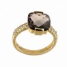 Anillo sortija cuarzo fume oro amarillo, oro 18k [ 65-1390-2-s ]