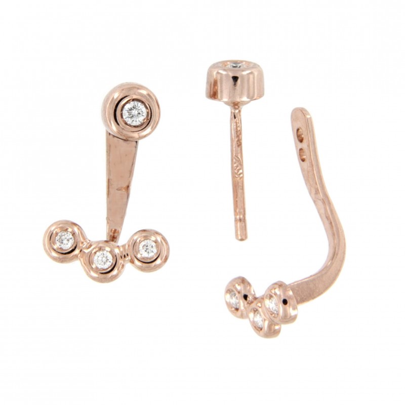 Pendientes diamantes oro rosa 18K [67-4362-P]