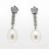 Pendientes diamantes perla oro 18k [67-8152-p]
