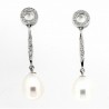 Pendientes diamantes perla oro 18k [67-8994-p]