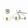 Pendientes diamantes perla china oro blanco 18K [67-9253-P]