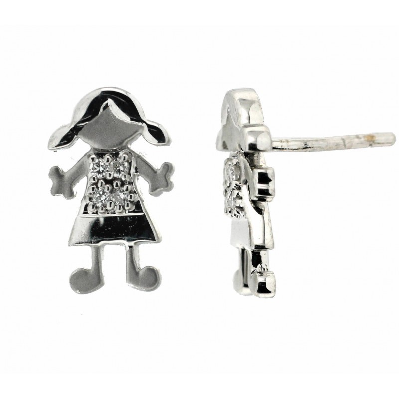 Pendientes diamantes oro blanco 18K [67-9716-P]