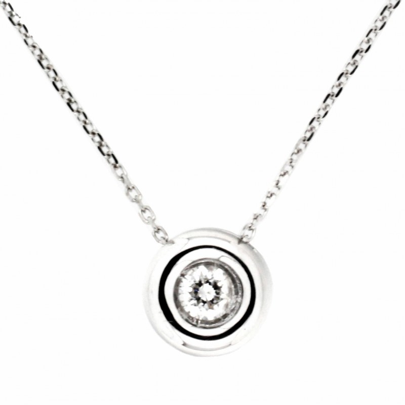 Colgante diamante con cadena oro blanco 18k [70-10114 ]