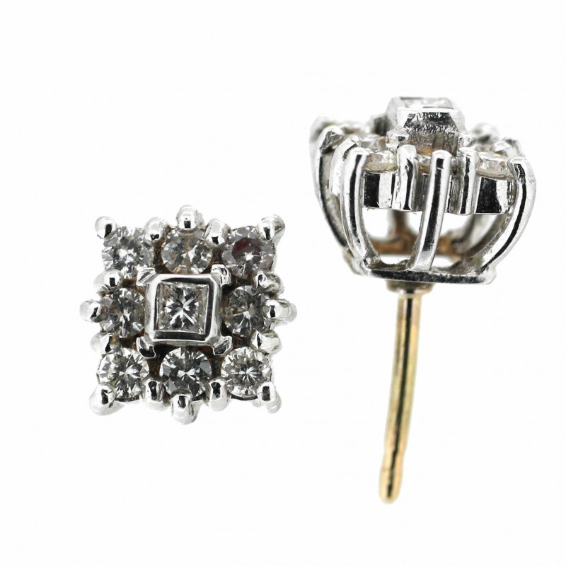 Pendientes diamantes oro blanco 18K [70-10238-P]