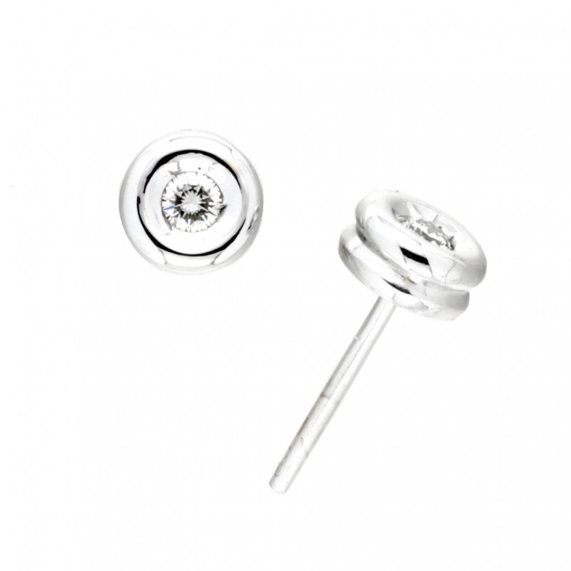 Pendientes diamantes oro blanco 18K [70-10249-P]