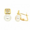 Pendientes perla oro amarillo 18K [70-11609-P]