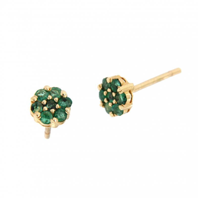 Pendientes esmeralda oro amarillo 18K [70-11656-E-P]