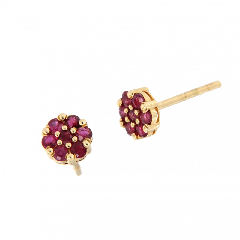 Pendientes rubi oro amarillo 18K [70-11656-R-P]