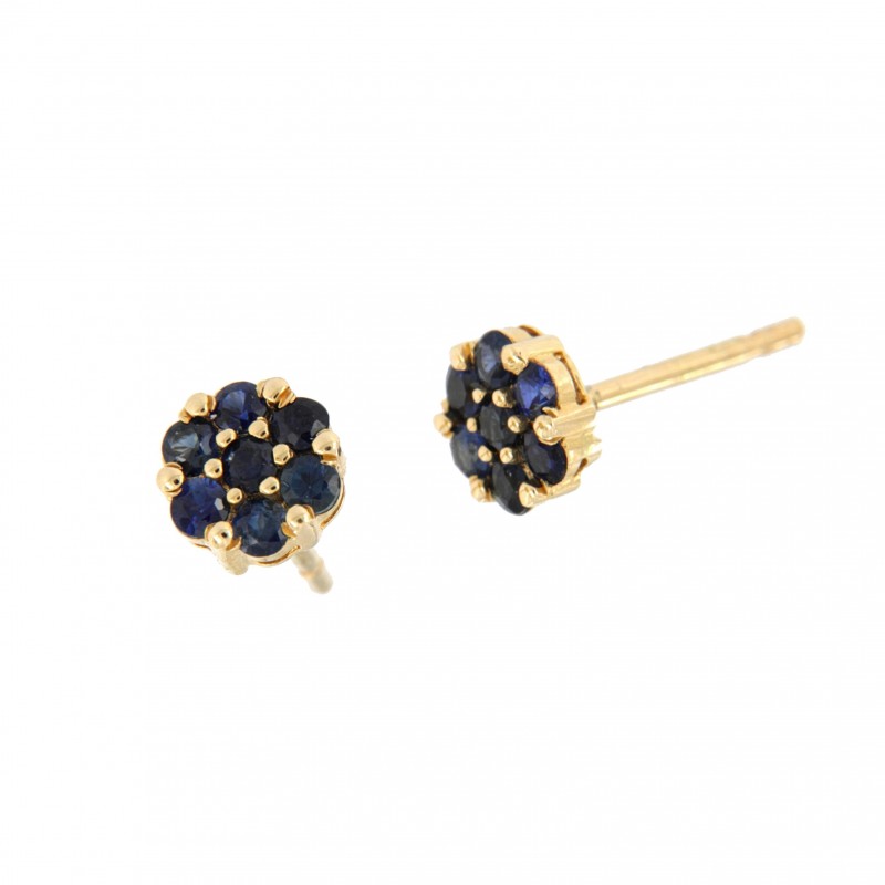 Pendientes zafiro oro amarillo 18K [70-11656-Z-P]