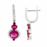 Pendientes diamantes rubies oro blanco 18K [72-4065-R-P]