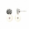 Pendientes perla oro blanco 18K [73-6201-P]