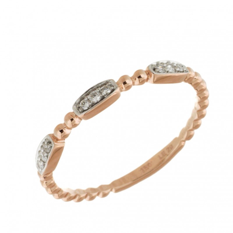 Sortija diamantes oro rosa