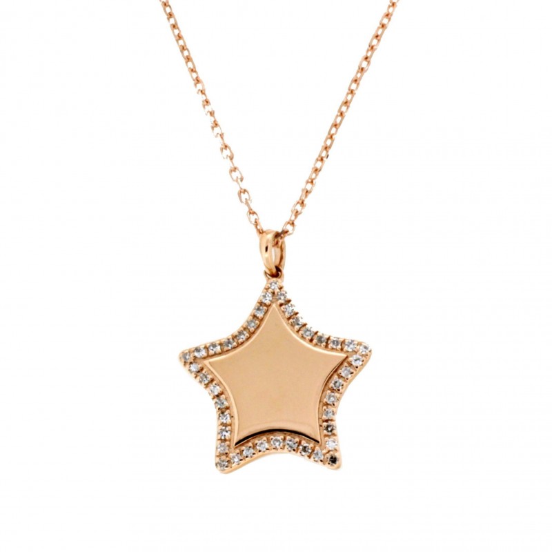 Colgante diamantes oro rosa con cadena 18k [76-140-38-r]