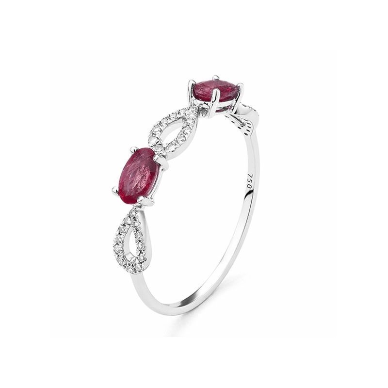 Sortija diamantes rubi