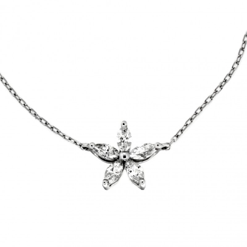 Colgante diamantes con cadena oro blanco 18k [76-907023 ]