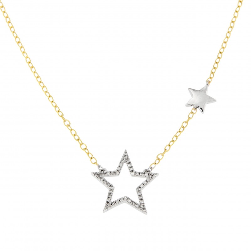 Gargantilla diamantes estrellas, oro 18k [80-1180651]