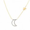 Gargantilla diamantes luna estrella, oro 18k [80-1180652]