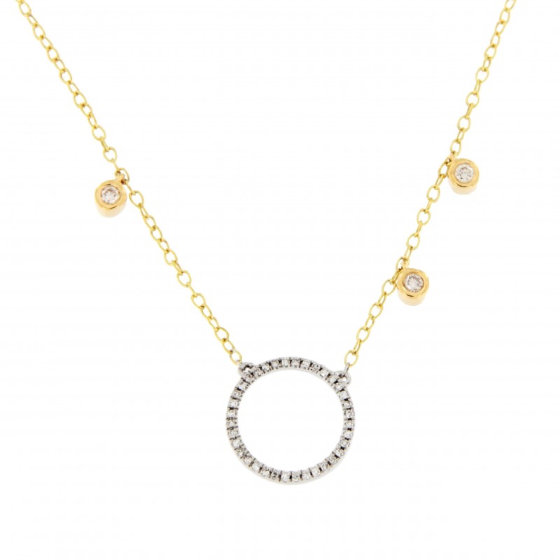 Gargantilla diamantes circulo chatones, oro 18k [80-1180654]