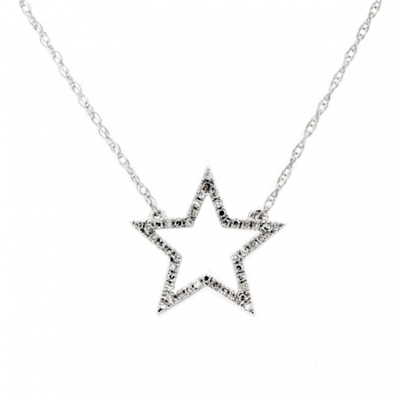 Colgante diamantes con cadena oro blanco 18k [80-1280149 ]