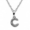 Colgante diamamtes letra c con cadena or oro amarillo 18k [80-1280680-c ]