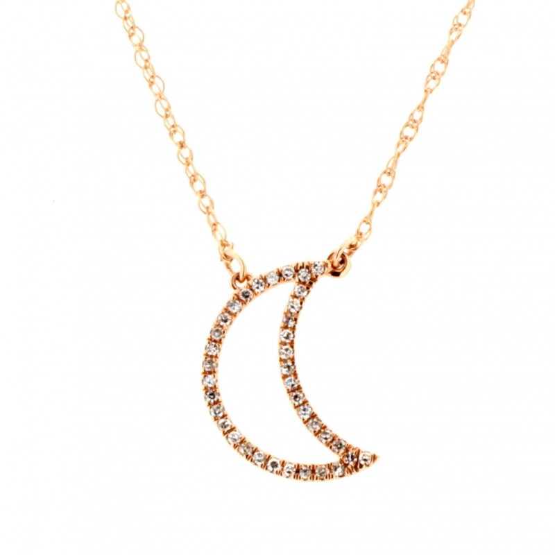 Colgante diamantes con cadena oro rosa 18k [80-1380148]