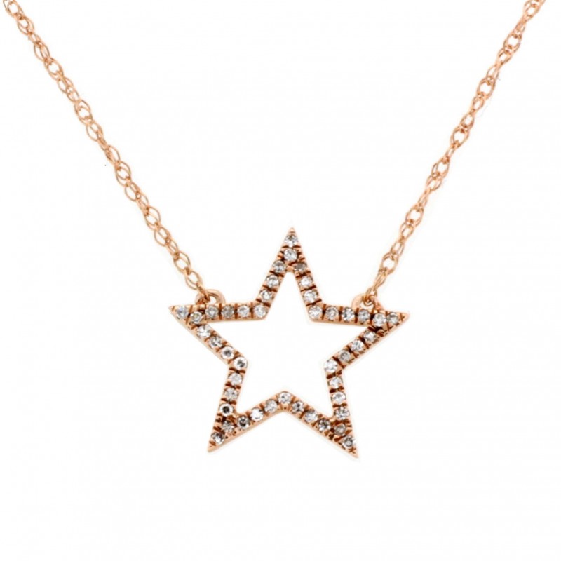 Colgante diamantes con cadena oro rosa 18k [80-1380149]