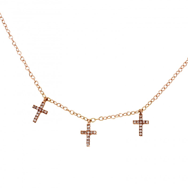 Gargantilla cruces diamantes, oro 18k [80-1380524]