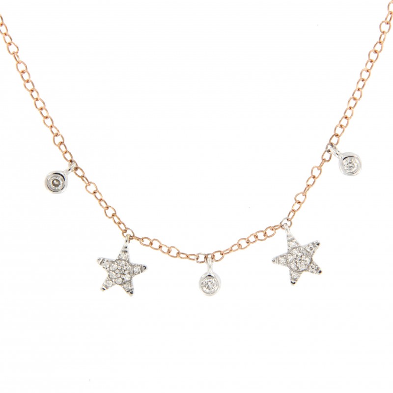 Gargantilla diamantes estrella chaton, oro 18k [80-1380596]