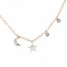 Gargantilla diamantes estrella luna chat, oro 18k [80-1380670]