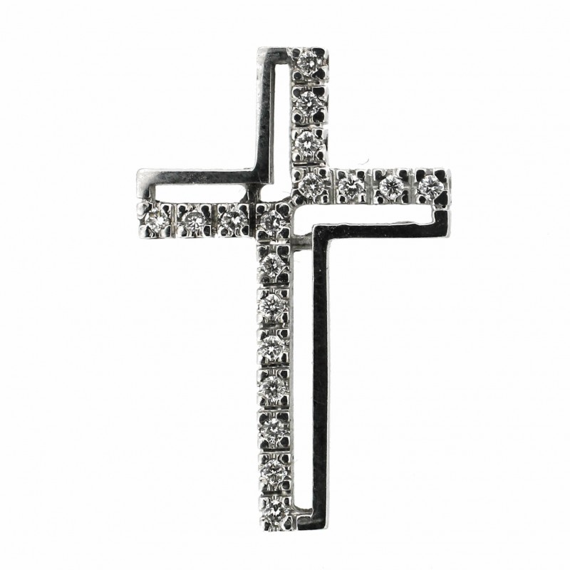 Cruz diamantes oro de 18k garantizado [80-1674]