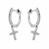 Pendientes aro diamantes con cruz oro bl oro 18k [80-2280399-p]