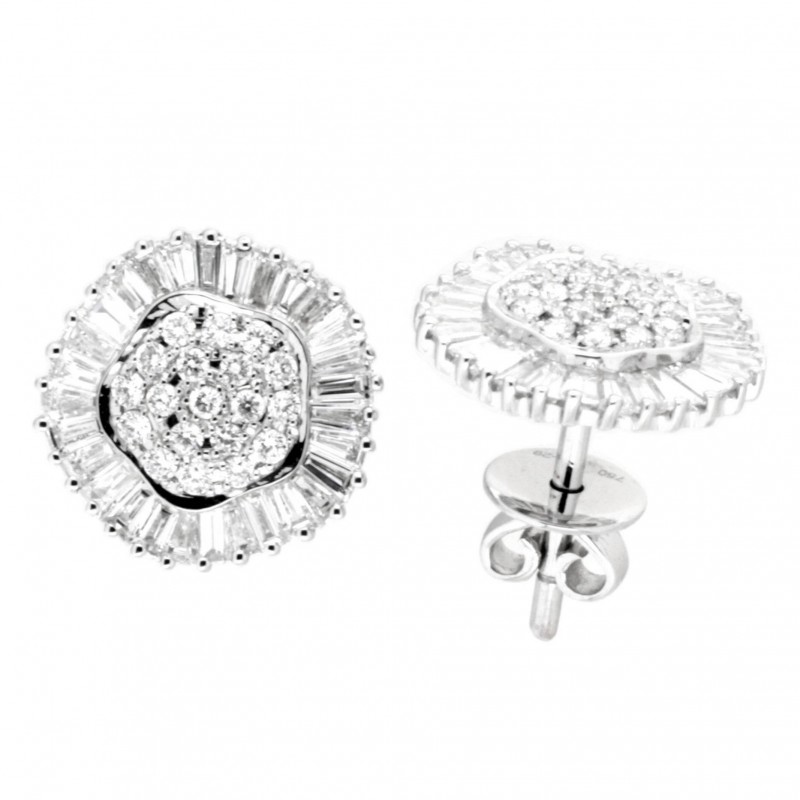 Pendientes diamantes oro blanco 18K [81-11074-P]