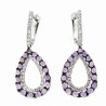 Pendientes diamantes amatista oro 18k [81-11302-p]