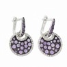 Pendientes diamantes amatista oro 18k [81-11304-p]