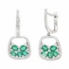 Pendientes diamantes esmeraldas oro blan 18K [81-11742-E-P]