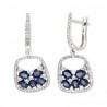 Pendientes diamantes zafiros oro blanco 18K [81-11742-Z-P]