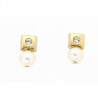 Pendientes perla oro amarillo 18K [8-1990-2-P]
