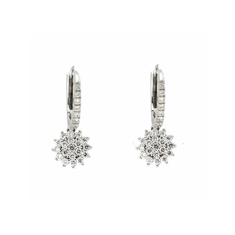 Pendientes diamantes oro blanco 18K [82-1422-P]