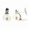 Pendientes perla diamantes oro blanco 18K [82-15111-P]