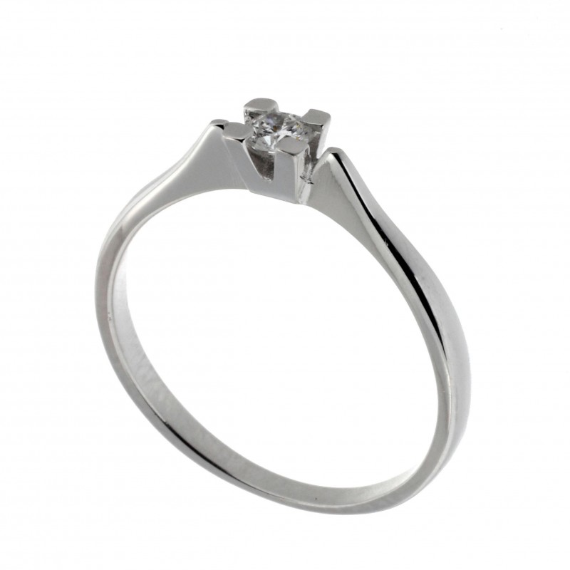 Solitario diamantes oro blanco, oro 18k [ 82-160-15-s ]