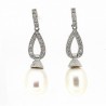 Pendientes diamantes perla oro 18k [82-205-p]